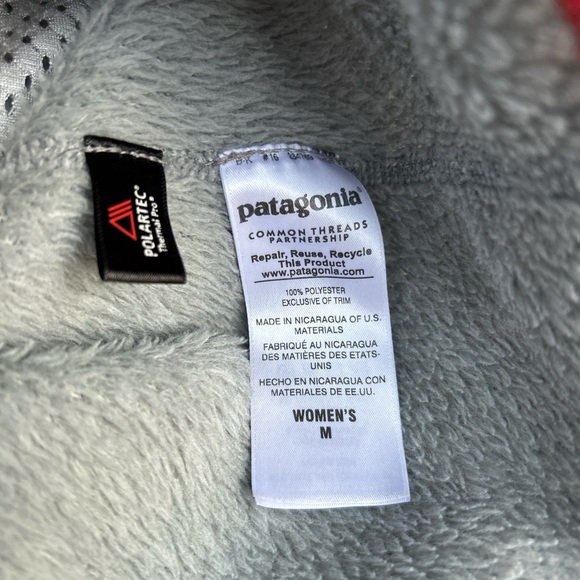 Vintage Patagonia Women’s Synchilla Snap-T Fleece Gray Red Trim Medium - Picture 4 of 4